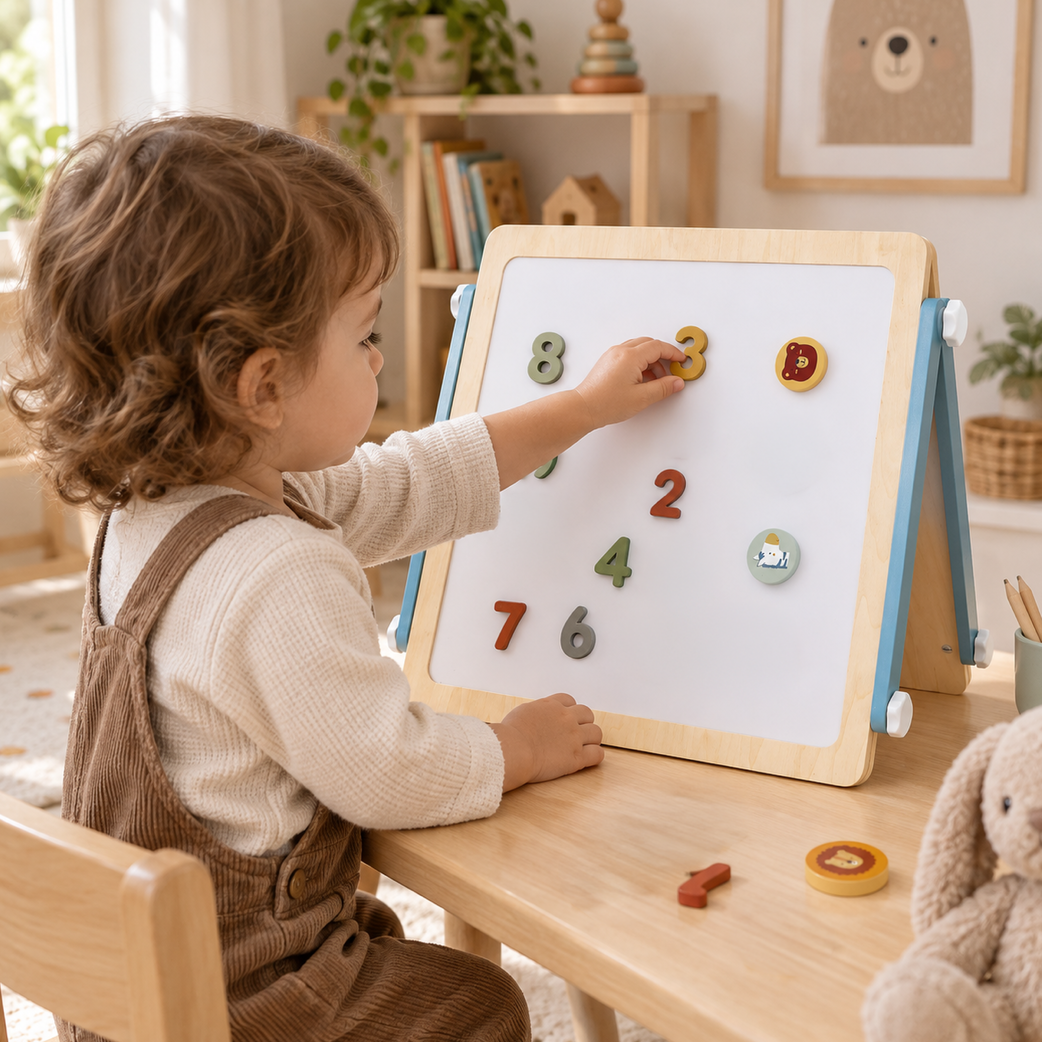 La Tavola delle Attività – Busy Board Montessori 2 in 1 con Lavagna Magnetica
