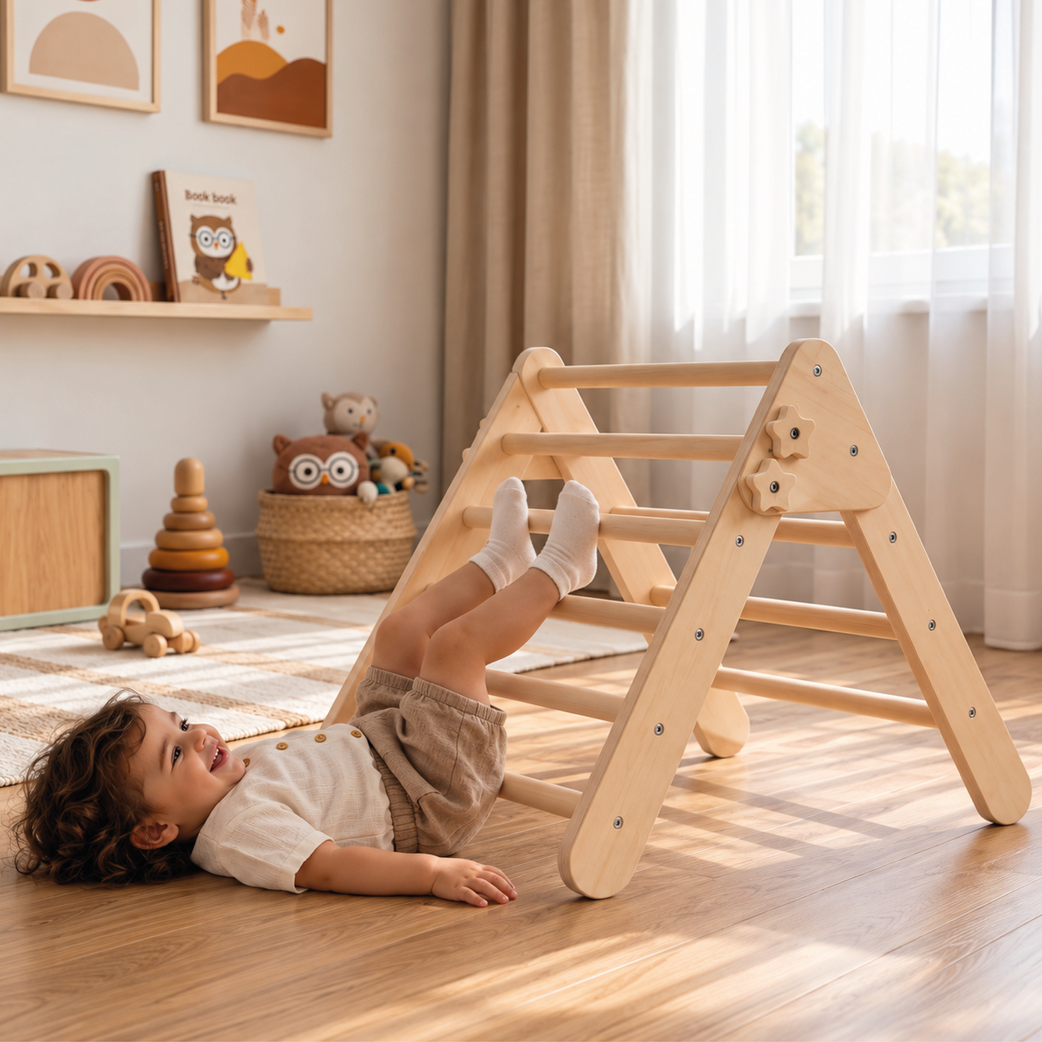 Triangolo di Pikler Pieghevole in Legno